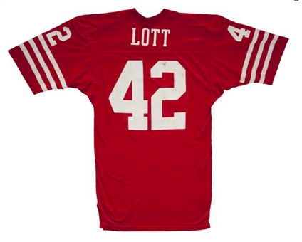 1985-88 Ronnie Lott Game Used San Francisco 49ers Home Jersey (MEARS A10)
